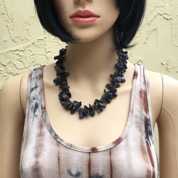 SALE 💃🏻SMOKEY QUARTZ AGATE & AMETHYST NECKLACE - Picture 1 of 8